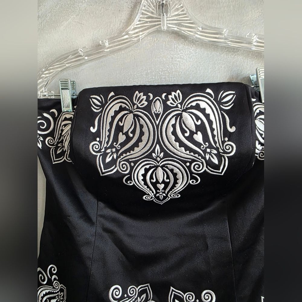 WHBM Floral Print Sateen Embrodiered Bustier Corset Size 10 Baroque Whimisigoth - Picture 2 of 12